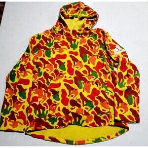 Adidas x NERD Pharrell Williams Champ Yellow Camo ERG Glo Hoodie DG8618 NWOT